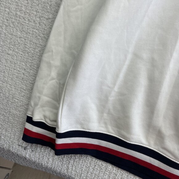 Y2K Tommy Hilfiger Sweatshirt Crew Neck Mens XXL White Embossed Spell Out Read - Picture 5 of 16